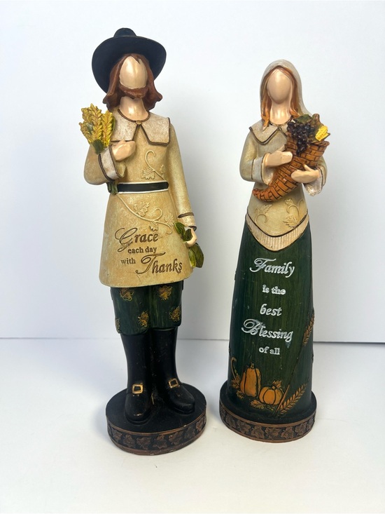 Hobby Lobby Other - Pilgrim & Harvest Figurine Thanksgiving Decor Set of 2 Hobby Lobby Vintage Decor